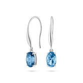 Blue Topaz Drop Earrings (18ct) - Dracakis Jewellers